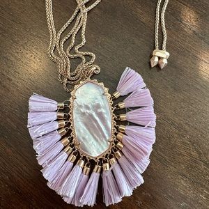 Kendra Scott rose gold purple tassel necklace, retired